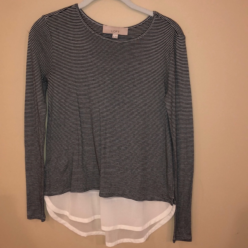 Long sleeve striped LOFT top